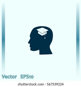 Human profile vector icon