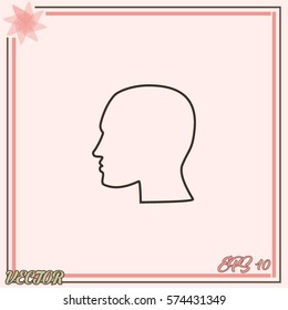 Human profile vector icon