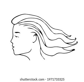 
human profile, vector, line art