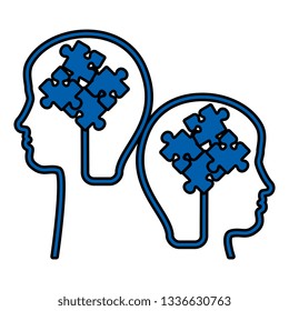 human profiles with puzzle attached