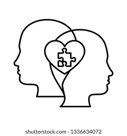 human profiles with puzzle attached