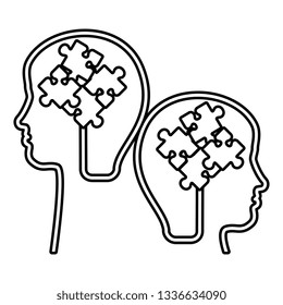 human profiles with puzzle attached