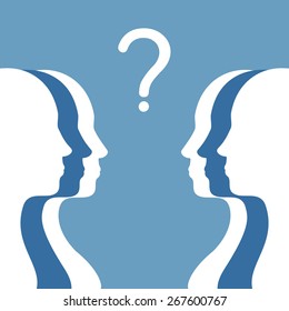 human profiles with question mark above
