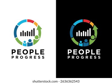 human progress vector design template, people progress logo. joint business progress logo or human group business