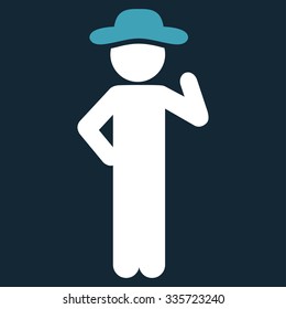 Human Proposal vector icon. Style is bicolor flat symbol, blue and white colors, rounded angles, dark blue background.
