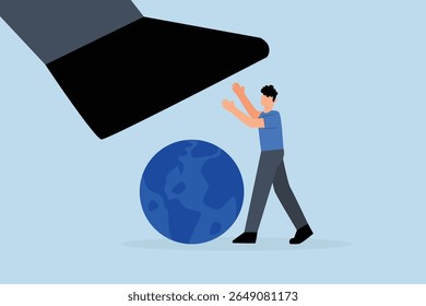 Human protect world from evil that destroy stomp.