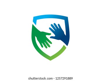 Human Protection Logo Template, Shield Logo, Symbol, Icon