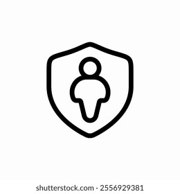 human protection shield icon sign vector