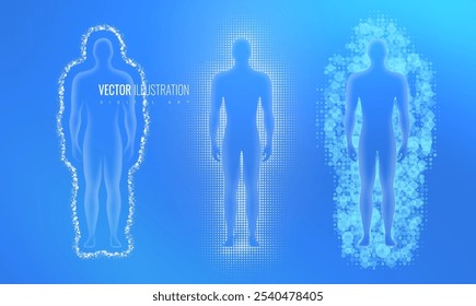 Escudo protector humano y vibración de energía de aura. Establecer la barrera del campo de fuerza del cuerpo humano - efecto de luz