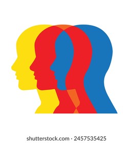 
Human Psychology Brain Head Silhouette Vector ,Psychology icon. Staff sign. Group therapy minimal symbol.