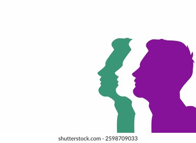 Human Psychology Brain Head Silhouette Vector ,Psychology icon. Staff sign. Group therapy minimal symbol.