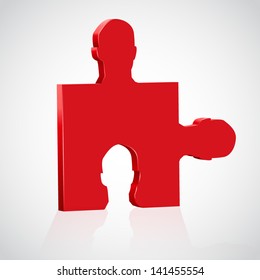 Human puzzle vector illustration