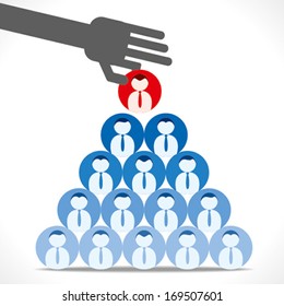 human pyramid or leadership concept vector