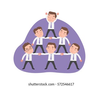 Human pyramids and teamwork.