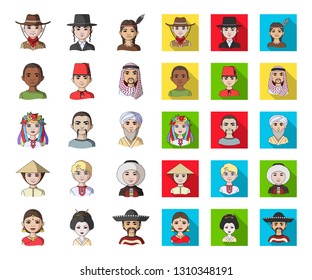 The human race cartoon,flat icons in set collection for design. People and nationality vector symbol stock web illustration.