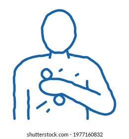 human rash problem sketch icon vector. Hand drawn blue doodle line art human rash problem sign. isolated symbol illustration