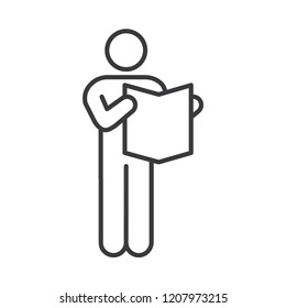a human reading icon, vector sign, design graphic, glyph style