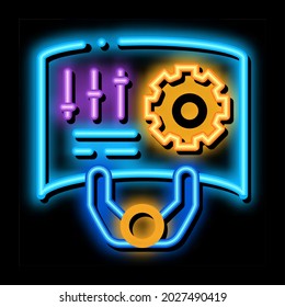 human reality settings neon light sign vector. Glowing bright icon human reality settings sign. transparent symbol illustration