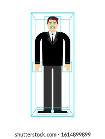 Human recognition. Human identification. Frame around human figure. vector illustration