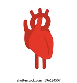 Human red heart symbol. Vector illustration.