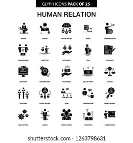 Human Relation Glyph Vector Icon set
