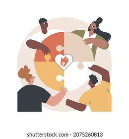 Human relations abstract concept vector illustration. Career success, public relations, businessman handshake, team building, cooperation participation, human resources, company abstract metaphor.