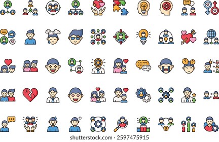 Human relations and emotions icons High-Quality Vector Icons Collection with Editable Stroke. Ideal for Professional and Creative Projects.