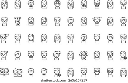 Human relations and emotions icons icons Simple vector icon. Illustration symbol design template for web mobile UI element. 
