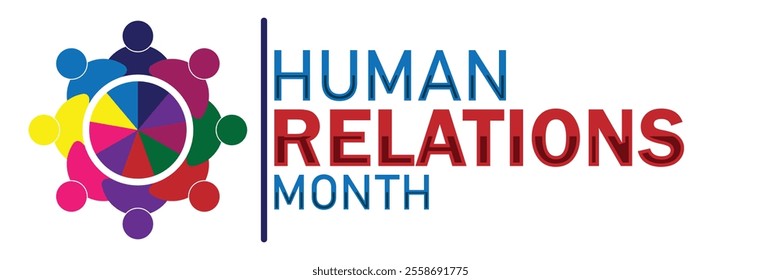 Human Relations Month. Suitable for greeting card, poster and banner. Vector illustration.