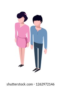 Human relationship, social media illustration for web page - Vector