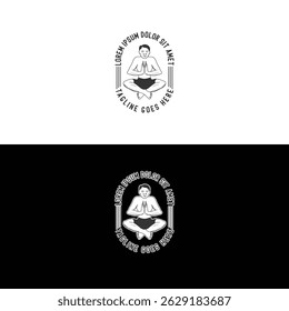 Human Relax Yoga Meditation for Yoga Wellness Icon Illustration Design Vector