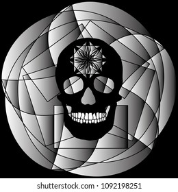 human remains skeleton of the skull bones