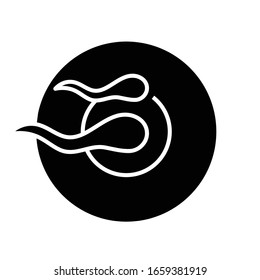 Human reproduction black icon, concept illustration, vector flat symbol, glyph sign.