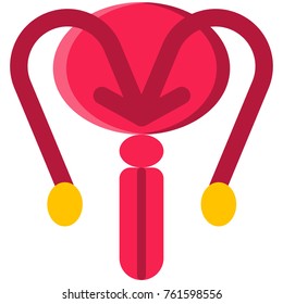 Human reproductive system flat icon. Male organ body part vector illustration. Isolated on white background.