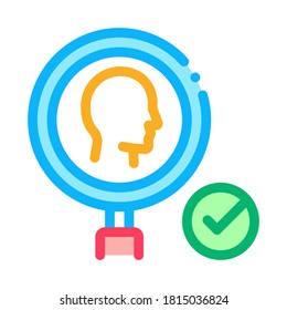 vector de icono de marca aprobado por investigación humana. signo de marca aprobado por la investigación humana. ilustración de símbolo de contorno aislado
