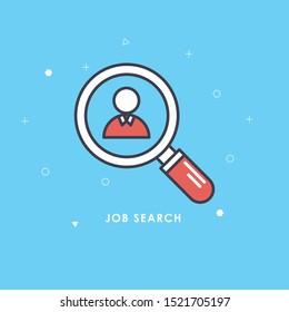 
Human research isolated flat vector icon. Person search glyph solid symbol.