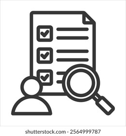 Human Research Surveys Outline Icon Vector Illustration