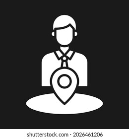 Recursos humanos, pin, ubicación, imagen vectorial del icono de vacantes. También se puede utilizar para la navegación. Idóneo para aplicaciones web, aplicaciones móviles y medios impresos.