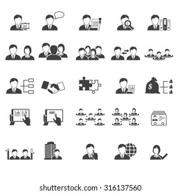 Human resource, business concept icon set