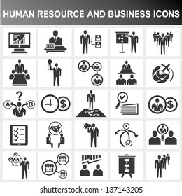 human resource and business icon set