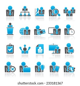 human resource and business icons - vector icon set