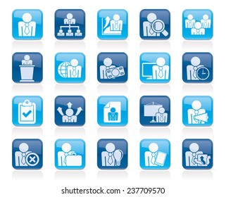 human resource and business icons - vector icon set