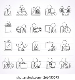 human resource and business icons - vector icon set