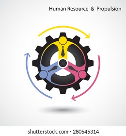 Human resource and business & industrial propulsion concept.  Vector illustration
