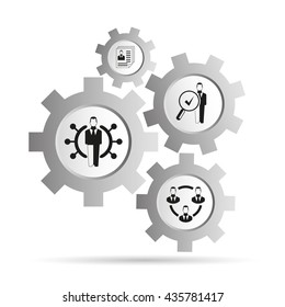 human resource and business management concept in gear