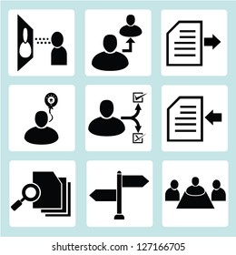 human resource and business management icons, vector