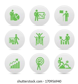 Human resource buttons,Green version,vector