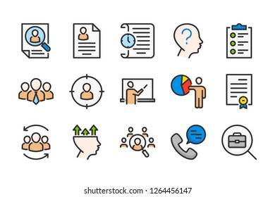 Human Resource Color Line Icons Employee Stock Vector (Royalty Free ...