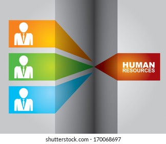 Human resource concept - abstract illustration with sign