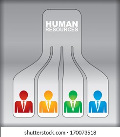 Human resource concept - abstract illustration with sign